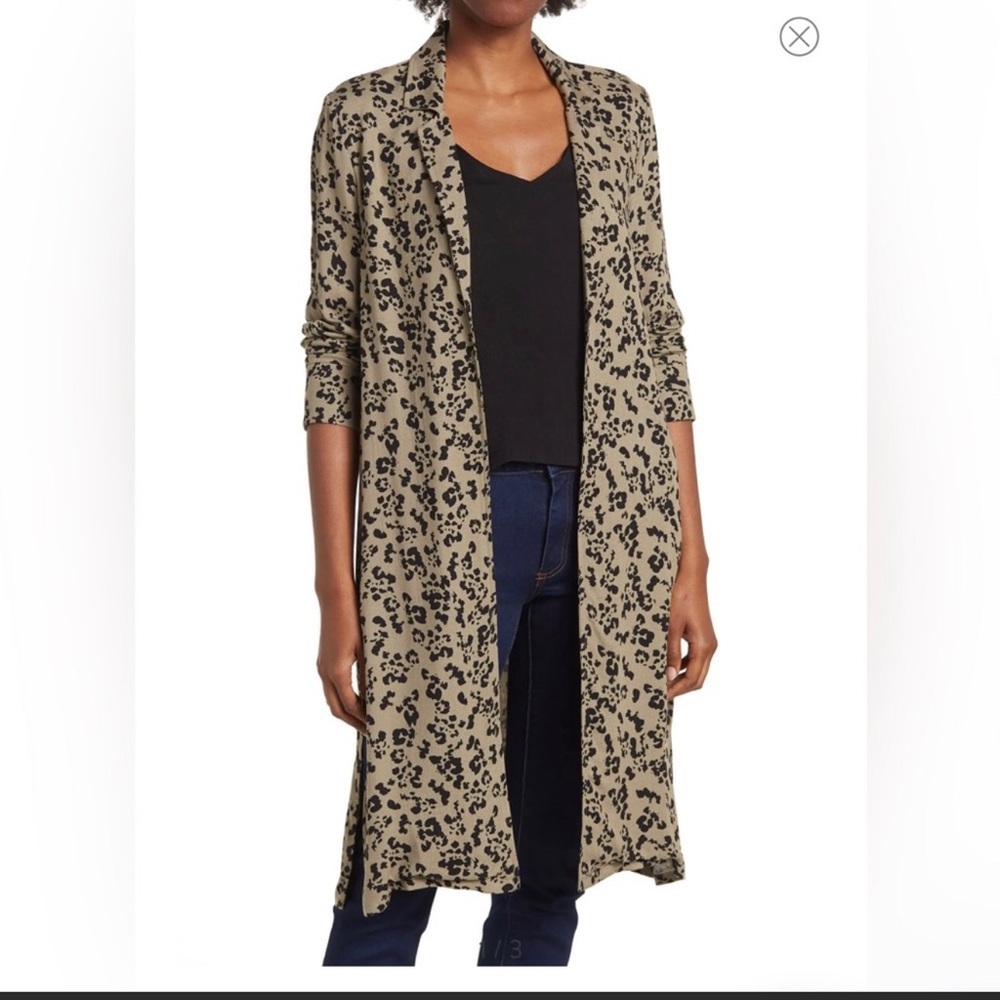 Philosophy Republic Notch Collar Duster Leopard Maxi L NWT